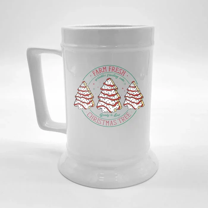 Farm Fresh Christmas Tree Frosting Frosted Cake Debbie Front & Back Beer Stein