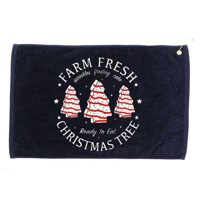 Farm Fresh Christmas Tree Cakes Funny Tree Farm Xmas Pajamas Grommeted Golf Towel