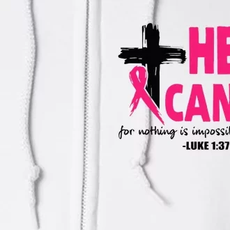 Faithful Fight Christian Breast Cancer Awareness Full Zip Hoodie