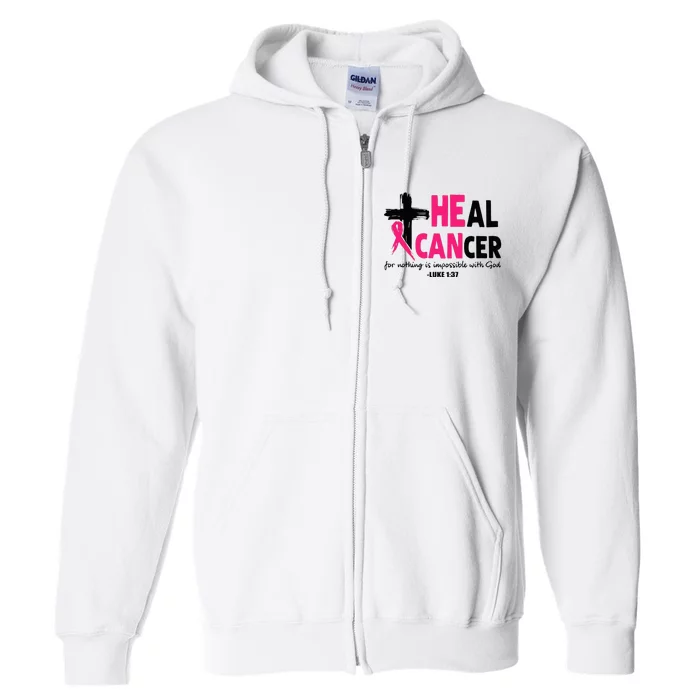 Faithful Fight Christian Breast Cancer Awareness Full Zip Hoodie