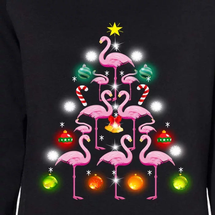 Funny Flamingo Christmas Tree Cute Flamingos Xmas Girls Teen Gift Womens California Wash Sweatshirt