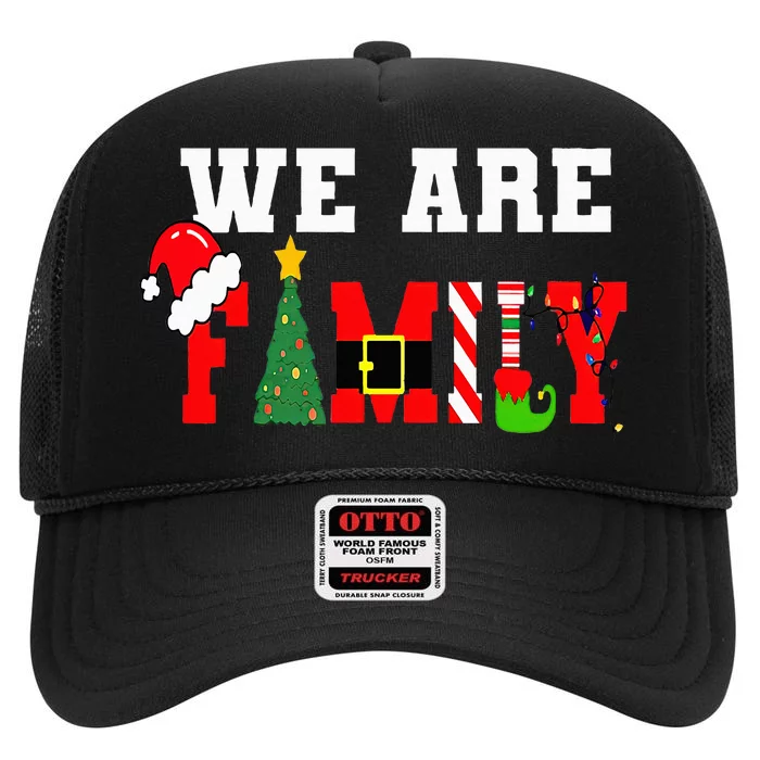 Festive Family Christmas Party Matching Holiday Attire High Crown Mesh Trucker Hat