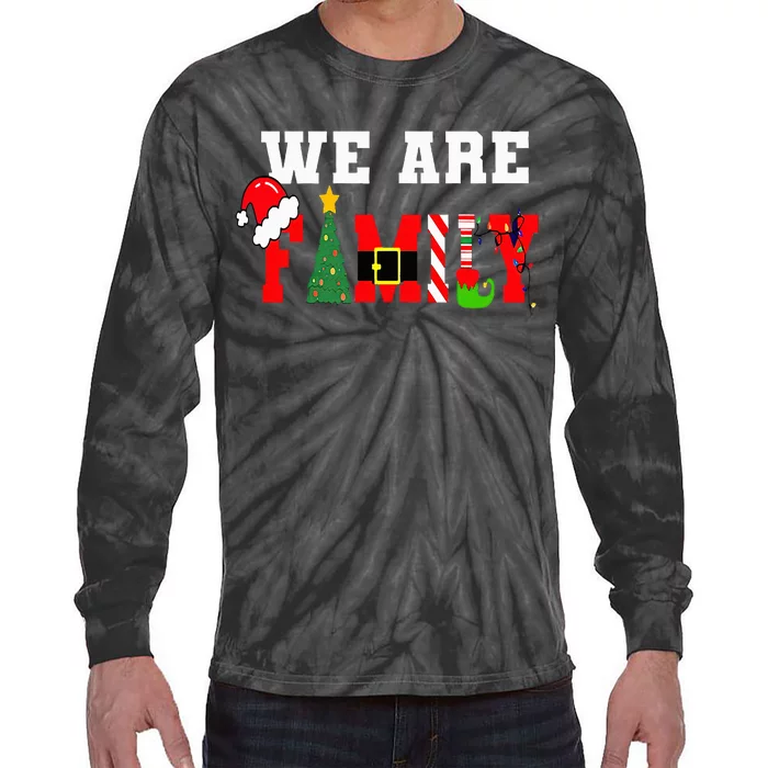 Festive Family Christmas Party Matching Holiday Attire Tie-Dye Long Sleeve Shirt