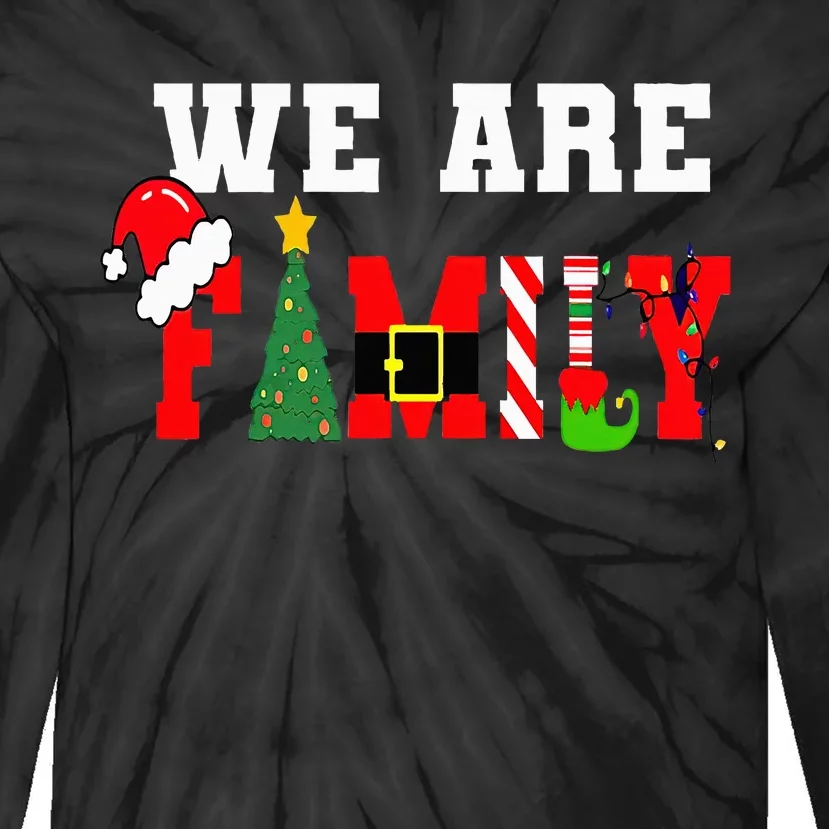 Festive Family Christmas Party Matching Holiday Attire Tie-Dye Long Sleeve Shirt