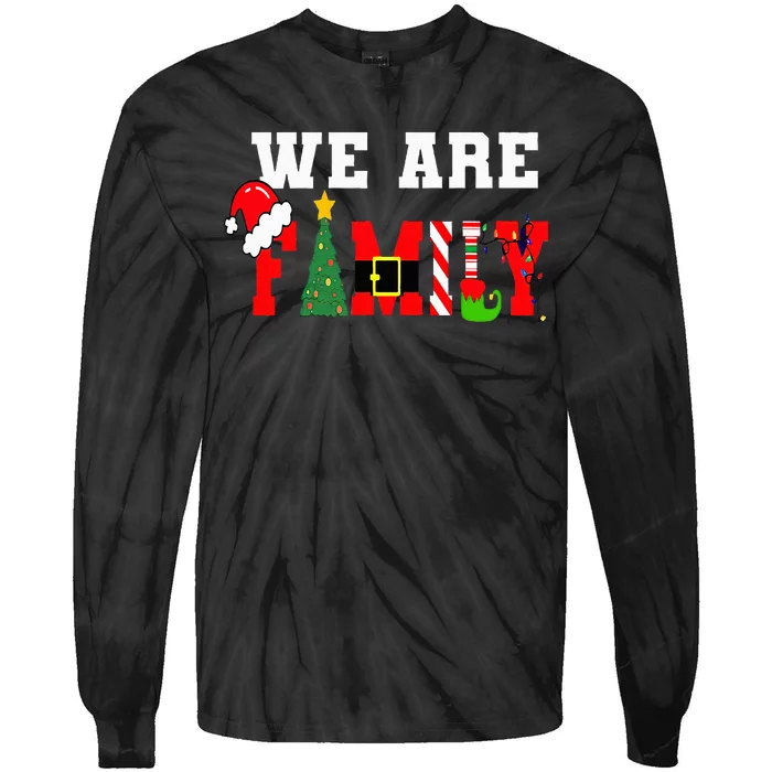 Festive Family Christmas Party Matching Holiday Attire Tie-Dye Long Sleeve Shirt