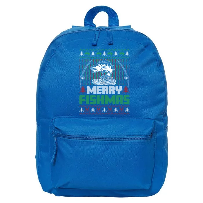 Funny Fishing Christmas Merry Fishmas Fishers Funny Gift 16 in Basic Backpack