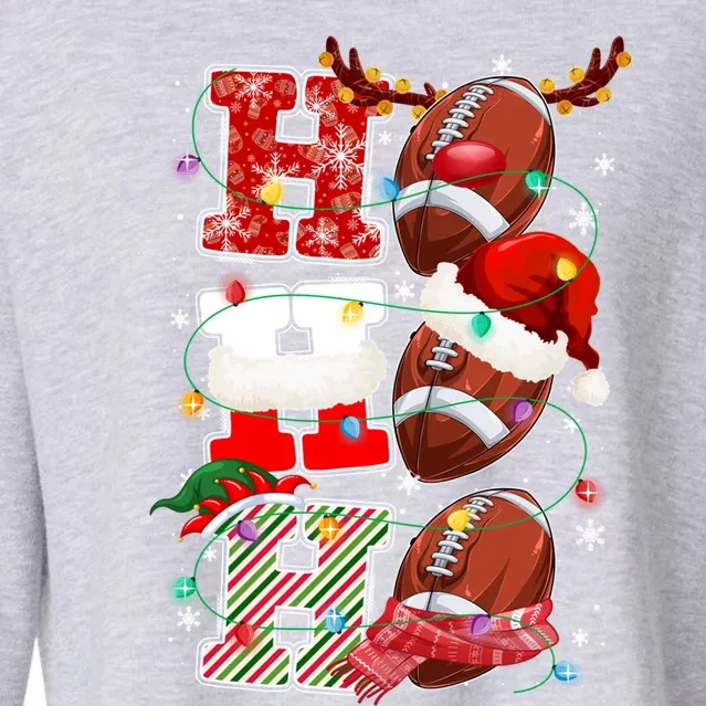 Funny Football Christmas Ugly Sweater Football Xmas Outfit Cute Gift Cropped Pullover Crew