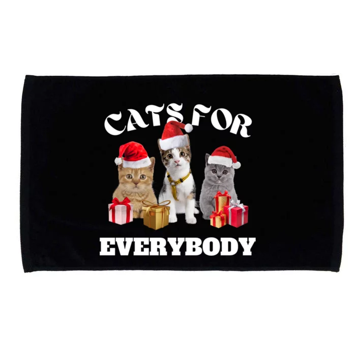 Funny Family Christmas Cat Lover Cats For Everybody Gift Microfiber Hand Towel