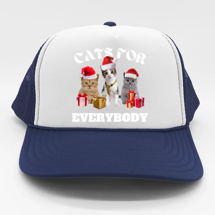 Funny Family Christmas Cat Lover Cats For Everybody Gift Trucker Hat