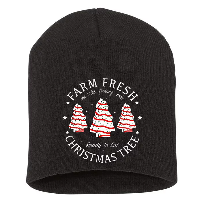 Farm Fresh Christmas Tree Cakes Funny Short Acrylic Beanie