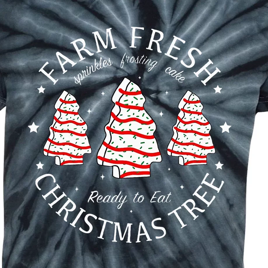 Farm Fresh Christmas Tree Cakes Funny Kids Tie-Dye T-Shirt