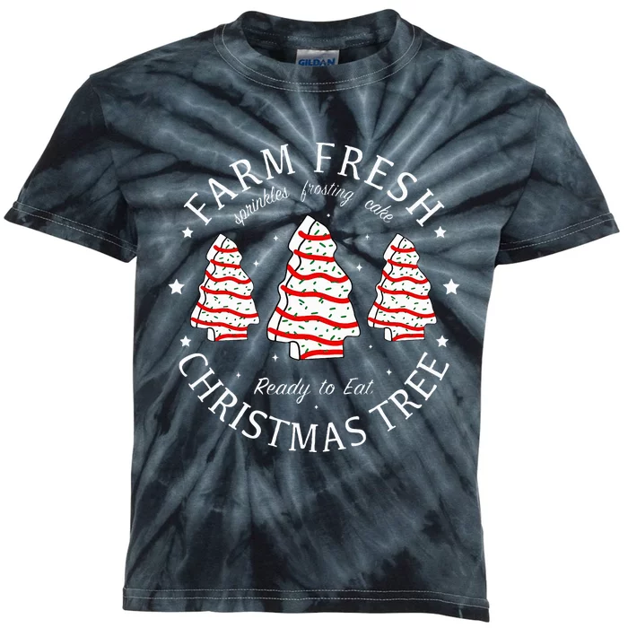 Farm Fresh Christmas Tree Cakes Funny Kids Tie-Dye T-Shirt