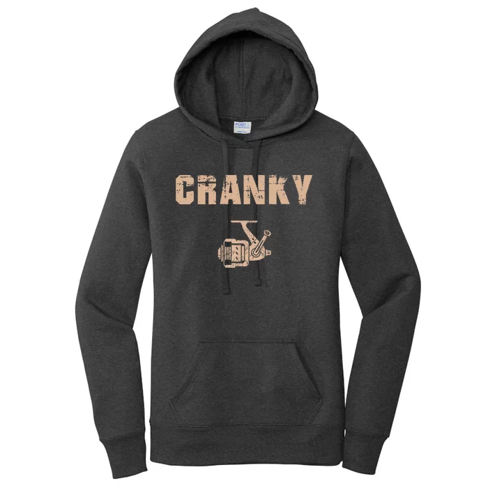 Funny Fishing Cranky Fishing Reel Women's Pullover Hoodie