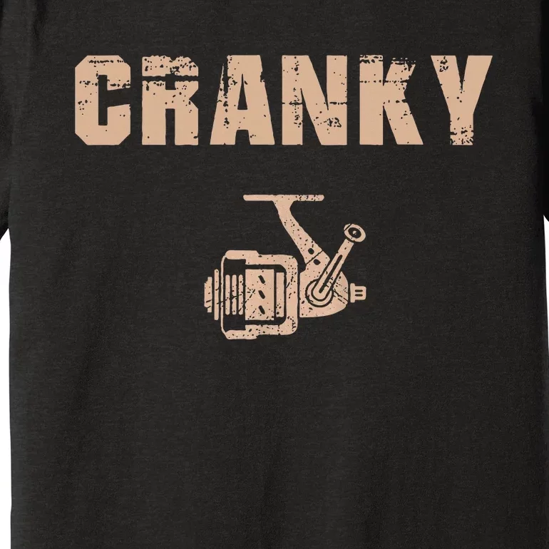 Funny Fishing Cranky Fishing Reel Premium T-Shirt