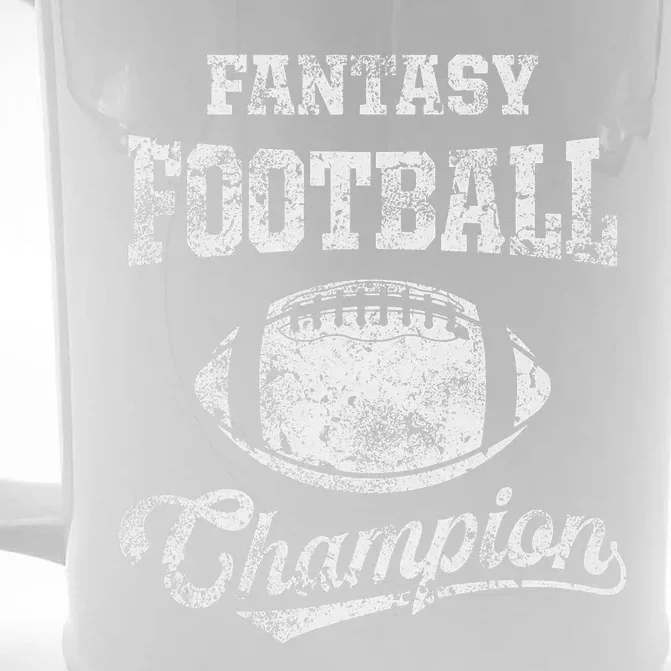 Fantasy Football Champion Funny League Draft Party Champ Front & Back Beer Stein