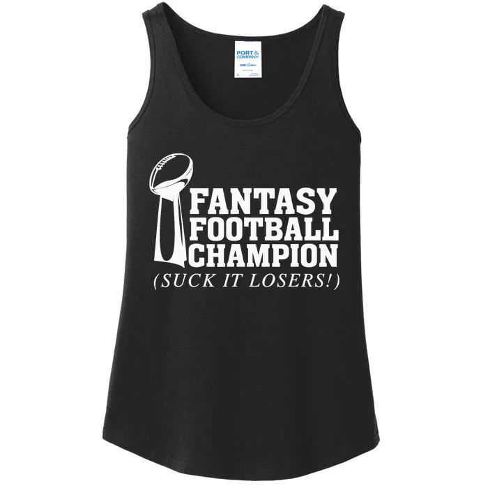 Fantasy Football Champion Suck It Losers Funny Winner Ladies Essential Tank