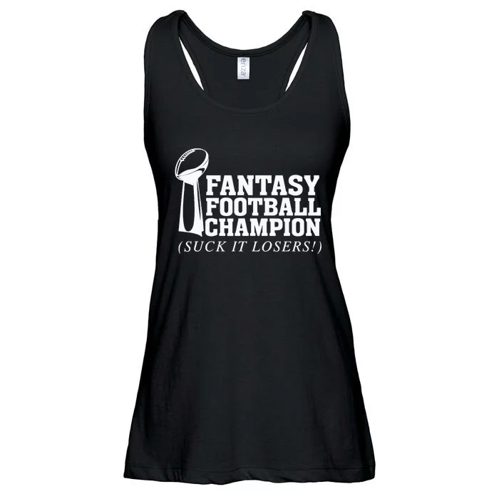 Fantasy Football Champion Suck It Losers Funny Winner Ladies Essential Flowy Tank