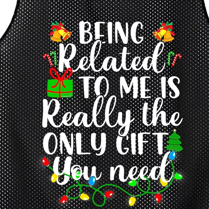 Funny Family Christmas Man Being Related To Me Mesh Reversible Basketball Jersey Tank