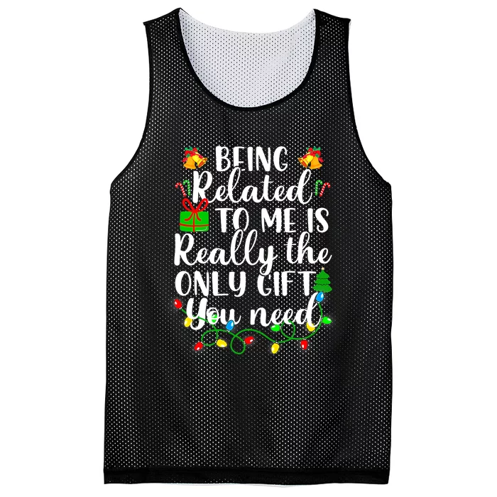 Funny Family Christmas Man Being Related To Me Mesh Reversible Basketball Jersey Tank