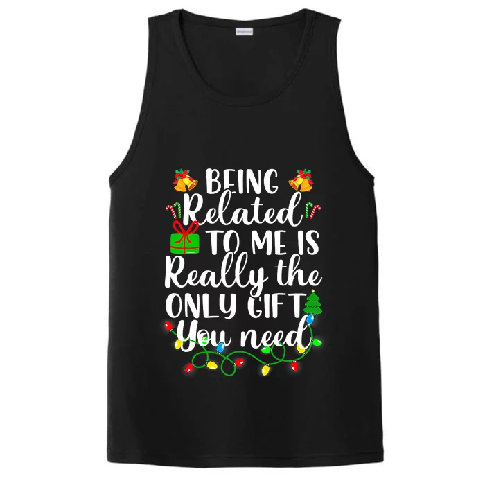 Funny Family Christmas Man Being Related To Me Performance Tank