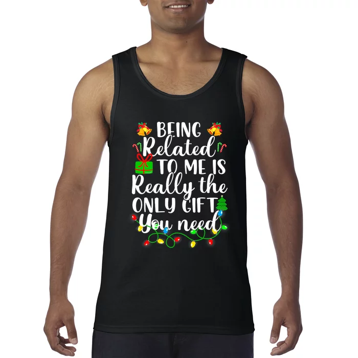 Funny Family Christmas Man Being Related To Me Tank Top