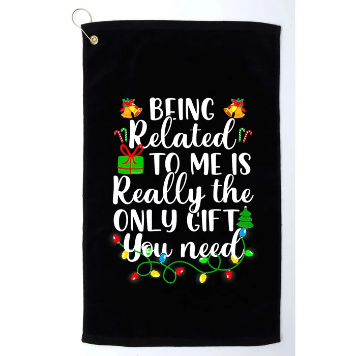 Funny Family Christmas Man Being Related To Me Platinum Collection Golf Towel