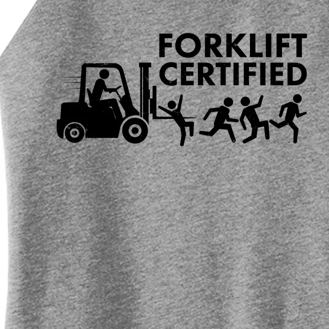 Funny Forklift Certified Women’s Perfect Tri Rocker Tank