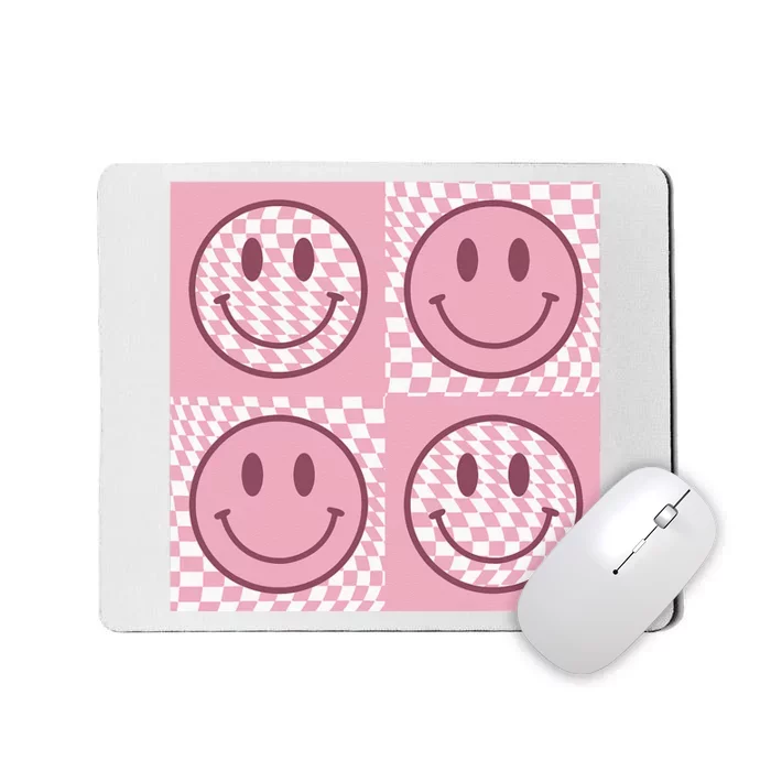 Funny Face Checkered Pattern Smile Face Meme Trendy Mousepad