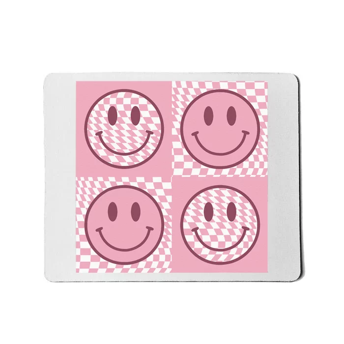 Funny Face Checkered Pattern Smile Face Meme Trendy Mousepad