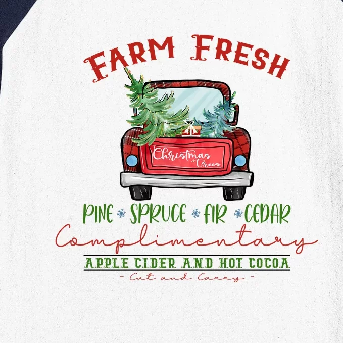 Farm Fresh Christmas Trees Baseball Sleeve Shirt