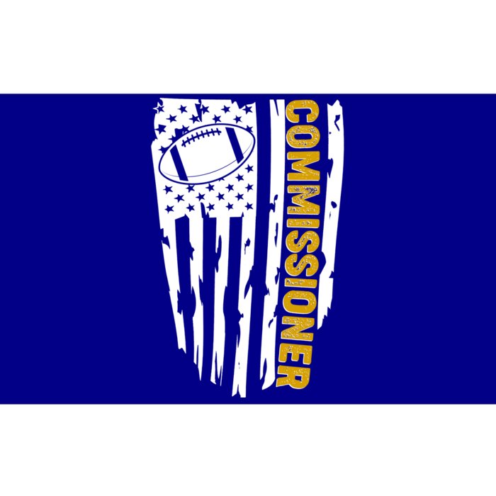 Fantasy Football Commissioner Distressed USA American Flag Bumper Sticker