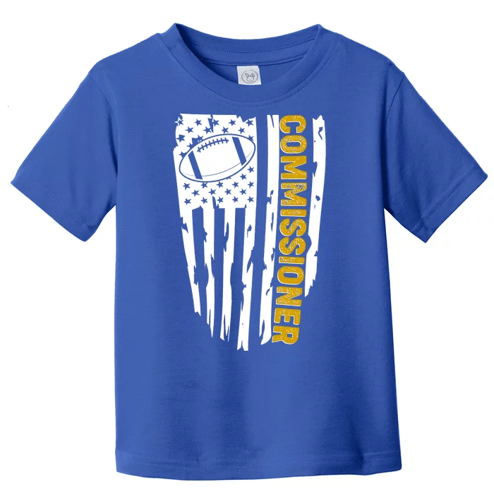 Fantasy Football Commissioner Distressed USA American Flag Toddler T-Shirt