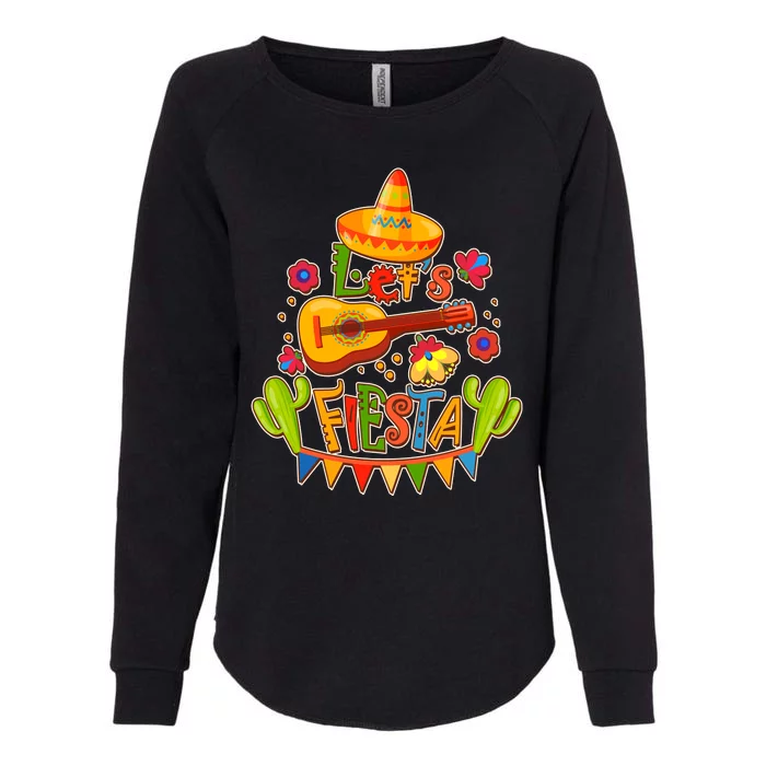 Funny Festive Cinco De Mayo Let's Fiesta Womens California Wash Sweatshirt