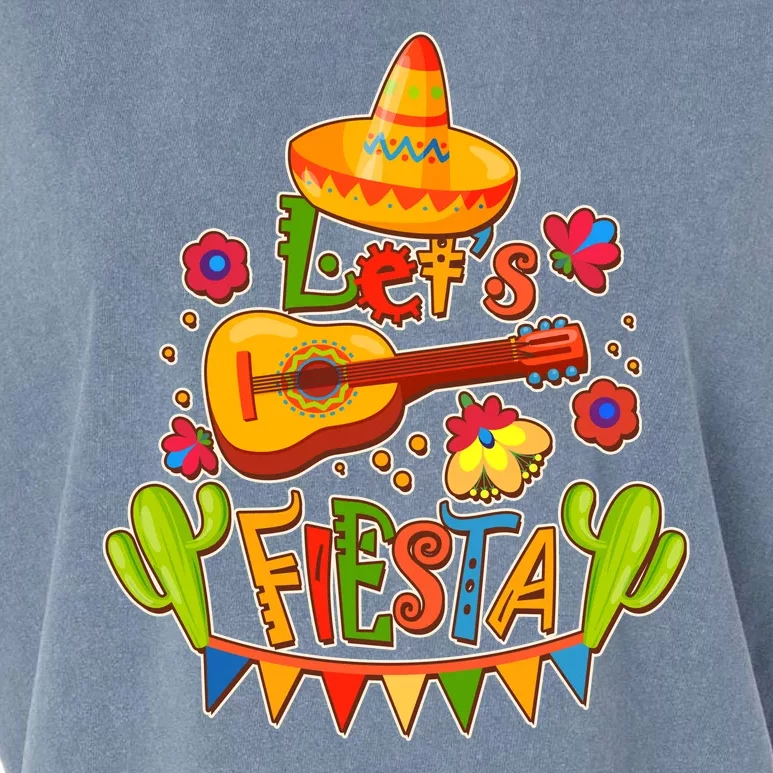 Funny Festive Cinco De Mayo Let's Fiesta Garment-Dyed Women's Muscle Tee