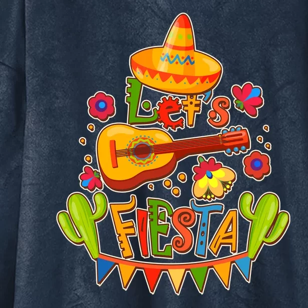 Funny Festive Cinco De Mayo Let's Fiesta Hooded Wearable Blanket