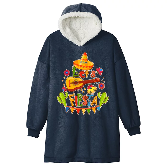 Funny Festive Cinco De Mayo Let's Fiesta Hooded Wearable Blanket