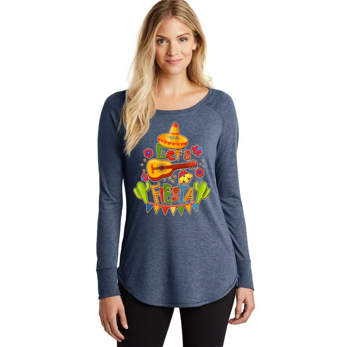 Funny Festive Cinco De Mayo Let's Fiesta Women's Perfect Tri Tunic Long Sleeve Shirt