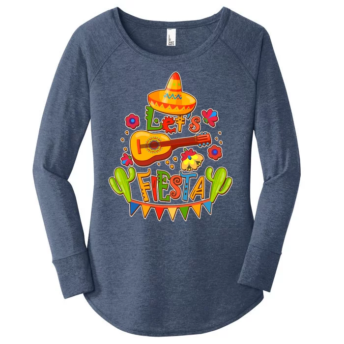 Funny Festive Cinco De Mayo Let's Fiesta Women's Perfect Tri Tunic Long Sleeve Shirt