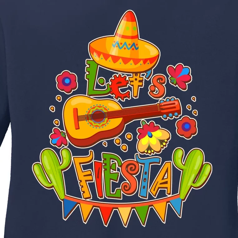 Funny Festive Cinco De Mayo Let's Fiesta Ladies Long Sleeve Shirt