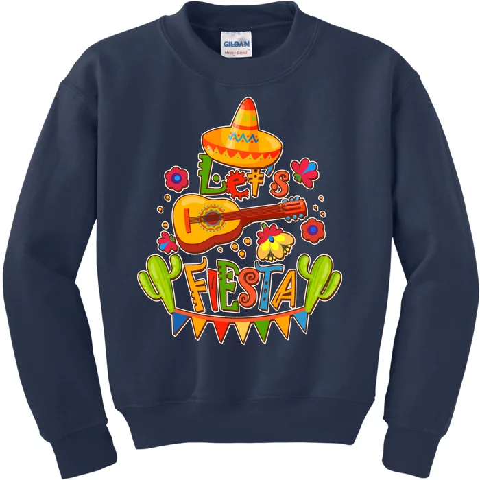 Funny Festive Cinco De Mayo Let's Fiesta Kids Sweatshirt