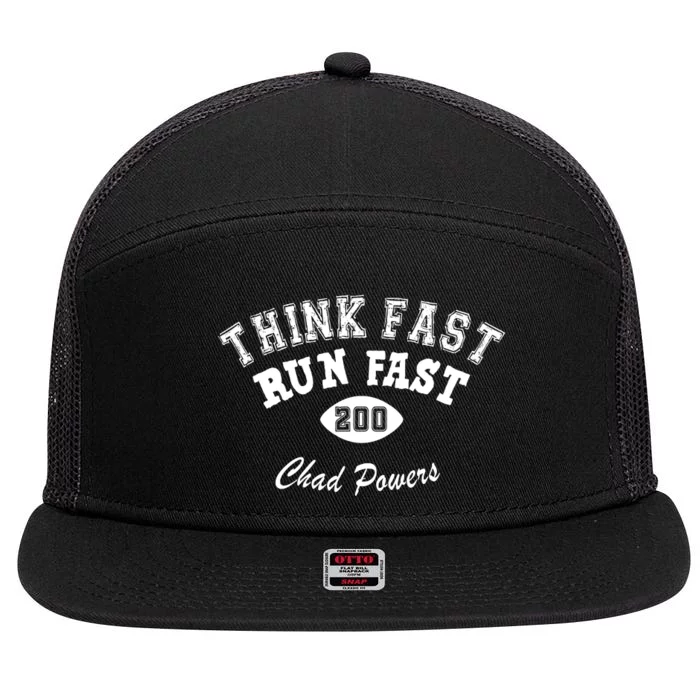 Football Funny C.h.a.d Powers Think Fast Run Fast 7 Panel Mesh Trucker Snapback Hat