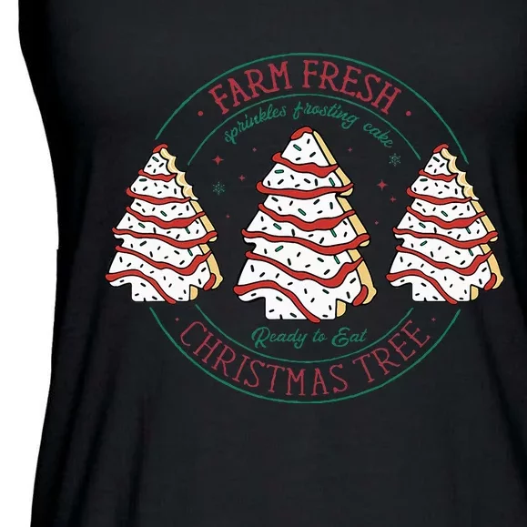 Farm Fresh Christmas Tree Frosting Frosted Cake Debbie Ladies Essential Flowy Tank