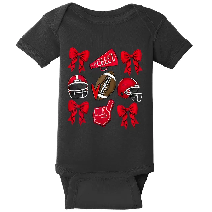 Funny Football Coquette Game Day Football Cheer Mom Lover Gift Baby Bodysuit