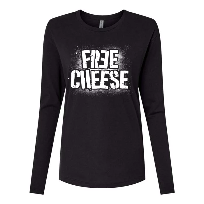 Funny Free Cheese Womens Cotton Relaxed Long Sleeve T-Shirt