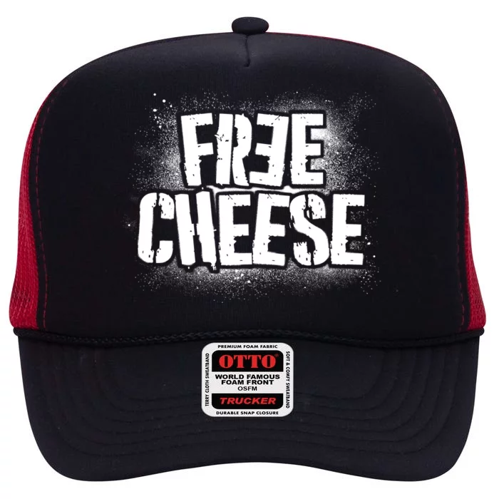 Funny Free Cheese High Crown Mesh Trucker Hat