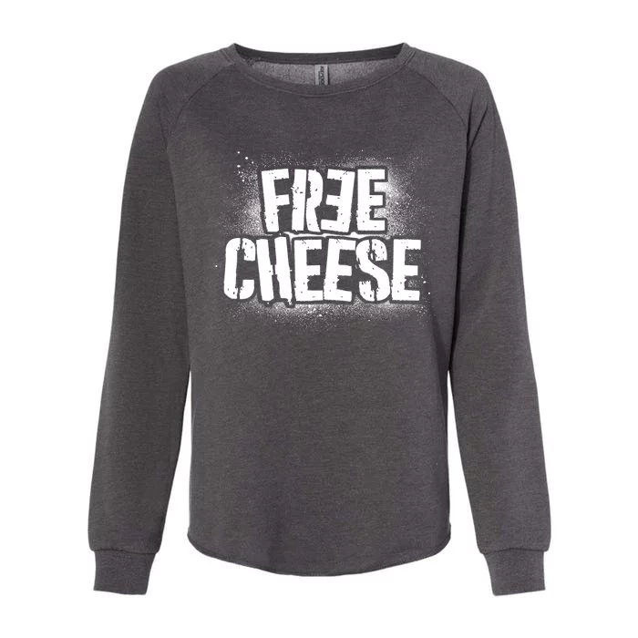 Funny Free Cheese Womens California Wash Sweatshirt