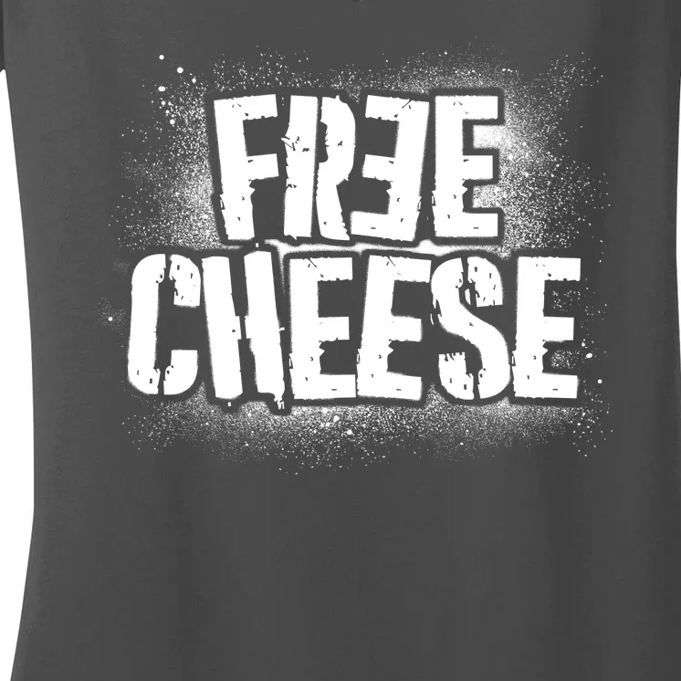 Funny Free Cheese Women's V-Neck T-Shirt