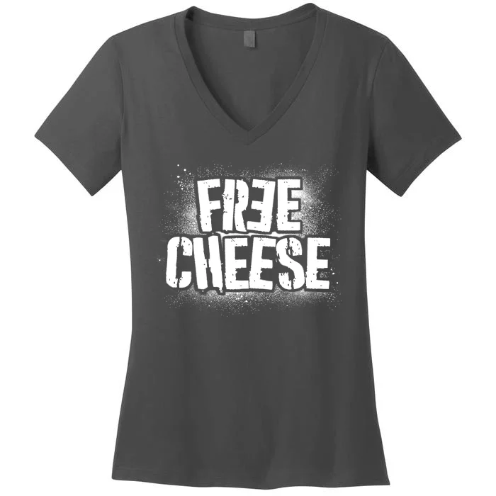 Funny Free Cheese Women's V-Neck T-Shirt