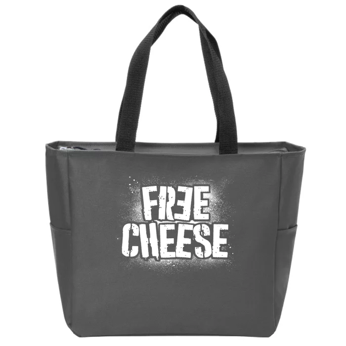 Funny Free Cheese Zip Tote Bag