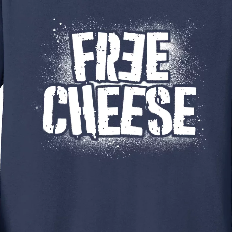 Funny Free Cheese Kids Long Sleeve Shirt